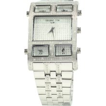 Techno by KC Men's Stainless Steel Diamond Watch (Silver stainless steel)