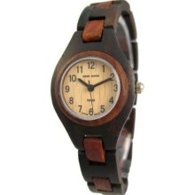 Tense Wood Womens Sandalwood Wood Watch - Two-tone Bracelet - Light Dial - L7509DS