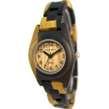 Tense Wood Womens Sandalwood Wood Watch - Two-tone Bracelet - Light Dial - L8109DM