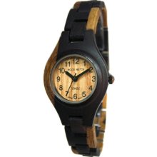 Tense Wood Womens Sandalwood Wood Watch - Two-tone Bracelet - Light Dial - L7509DM