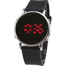 Thin Modern Women Men Fashion Unisex Style LED Wrist Watch - Black