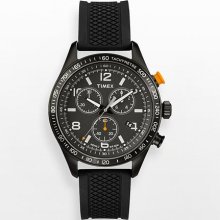 Timex Black Silicone Chronograph Watch - T2p043 - Men