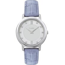 Timex Diamonds Collection Stainless Steel Case Lavendar Strap Watch T2m700