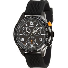 Timex Gent's Chronograph Black Rubber Strap T2P043 Watch