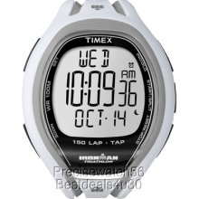 Timex Ironman Fitness Running Watch Digital Tap Screen - White Silicone Band