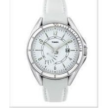 Timex Ladies White Leather Retrograde 2M432 Retail $89.95 - White - Leather - 4