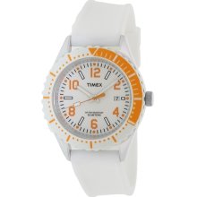 Timex Men's Originals T2P007 White Silicone Analog Quartz Watch with White Dial