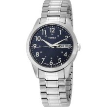 Timex Men's T2m933 Silver-tone Analog Expansion Band Dress Stainless Steel