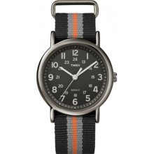 Timex Men's Weekender T2N892 Two-Tone Nylon Quartz Watch with Black Dial