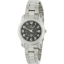 Timex T2N433 Wmns Slvrtone Dress Bracelet Black dial Analog