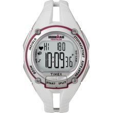 Timex Women's Ironman T5K448 White Resin Quartz Watch with Digital Dial