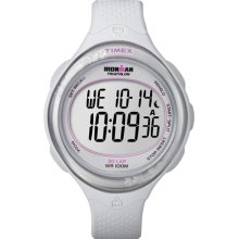 Timex Women's Ironman T5K601 White Resin Quartz Watch with Digital Dial