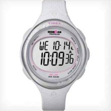 Timex Women's Ironman Triathlon Watch, White Strap, 100 Meter, Indiglo, T5k601