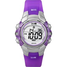 Timex Women's T5K459 1440 Sports Digital Silvertone Case Translucent Purple Watch