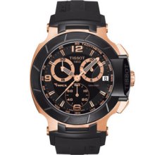 Tissot Men's T-race Rose Gold Pvd Black Rubber Strap Watch T0484172705706