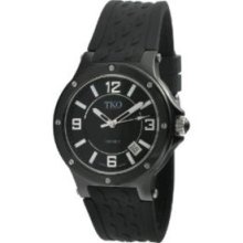 TKO ORLOGI Women's TK578-BK Genuine Ceramic Black Rubber Strap