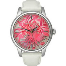 Tommy Bahama Island Palms White Leather Mother-of-Pearl Dial Women's