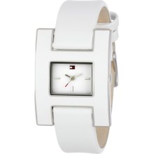 Tommy Hilfiger 1781099 White Enamel Dial Leather Strap Women's Watch