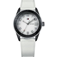 Tommy Hilfiger 1781119 White Dial Silicone Strap Ladies Watch