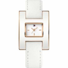 Tommy Hilfiger White Calf Leather Ladies Watch