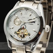 Top Class Men's Automatic Mechanical Analog Stainless Steel Wrist Watch Day Date