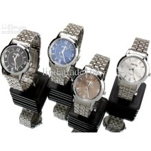 Trendy Multicolor Stainless Steel Belt Lovers Watch Quartz Business