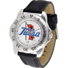 Tulsa Golden Hurricane Mens Leather Sports Watch