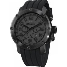 TW Steel Men's TW128 Black Rubber Quartz Watch with Black Dial