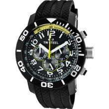 TW Steel Watches Men's Grandeur Diver Chronograph Black Dial Black Si