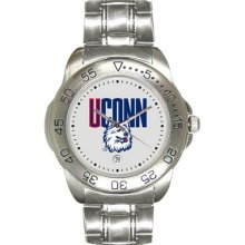 UConn Huskie watches : UConn Huskies Men's Gameday Sport Watch with Stainless Steel Band