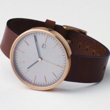 Uniform Wares 203 PVD Watch Rose Gold & Walnut