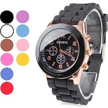 Unisex Plastic Analog Quartz Wrist Watch (Assorted Colors)