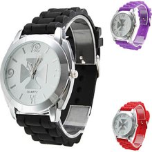 Unisex Silicone Analog Quartz Watch Wrist with the Cross Shaped (Assorted Colors)