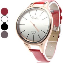 Unisex Simple Elegant Style Analog PU Quartz Wrist Watch (Assorted Colors)