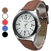 Unisex's Casual Style PU Quartz Analog Wrist Watch (Assorted Colors)