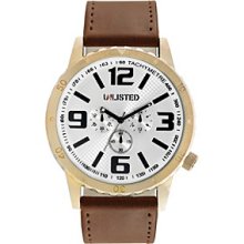 Unlisted by Kenneth Cole Men's Goldtone Watch with White Dial, Black