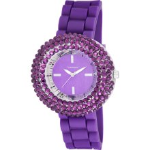 Vernier Woman's V11058PU Crystal Stone Bezel Watch