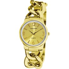 Vernier Women's Fashion Gold Tone Oversized Link Watch