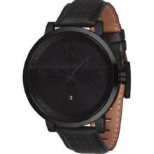 Vestal Mens Doppler Slim Stainless Watch - Black Leather Strap - ...