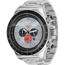 Vestal 'The Zep' Mens Silver Stainless Steel Bracelet Watch With Silver Dial