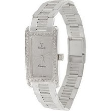 Vicence Ladies 1/4 ct tw Diamond Rectangular Watch, 14K Gold - White - One Size