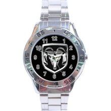 Vintage Dodge Ram Logo Stainless Steel Analogue Menâ€™s Watch