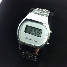 Vintage Ladies LCD Electronic Wrist Watch By Saxon