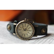 vintage number face wrist watch, vintage wrist watch, leather watch,men wrist watch,unique wrist watch,handmade wrist watch