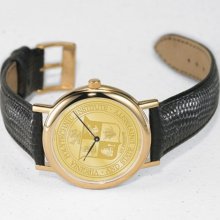 VT Men's Swiss Watch - Gold Medallion w/ Leather Strap