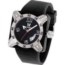 Vuarnet Womens Deepest Lady Plastic Watch - Black Rubber Strap - Black Dial - VUAV45.002