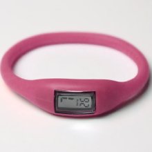 Waterproof Slim Rubber Digital Watch - Rose