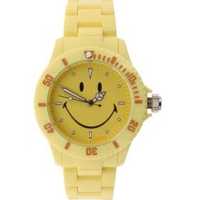 Wave gear smiley happy time women's wgs-ppyv01 pretty pastel yellow analog w