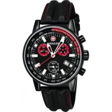 Wenger 'Commando' Red And Black Chronograph Watch With Pvd Case