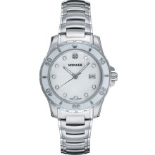 Wenger Ladies Sport White Mother-of-Pearl Dial Stainless Steel Bracelet